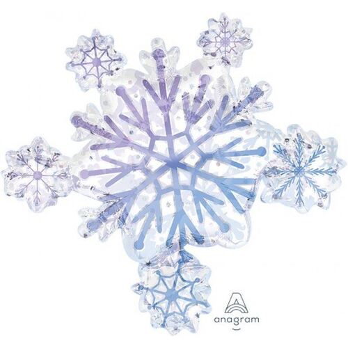 SuperShape Holographic Snowflake Cluster Foil Balloon 
