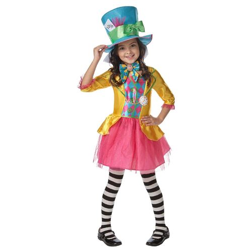 Mad Hatter Girls Deluxe Costume (Long Hanging)