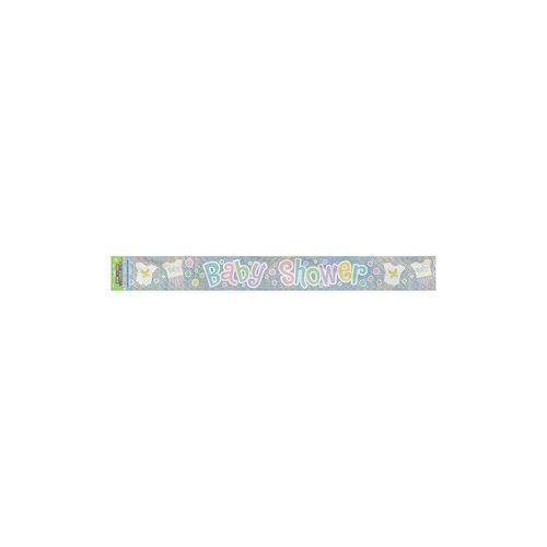 Polka Dots Baby Shower Prismatic Foil Banner 2.74m 