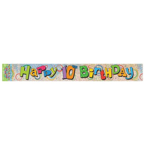 Happy 10th Prismatic Banner 12ft