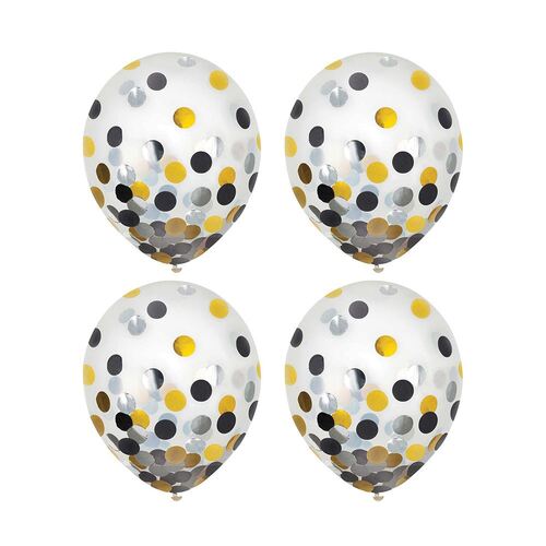 30cm Latex Balloons & Confetti 6 Pack