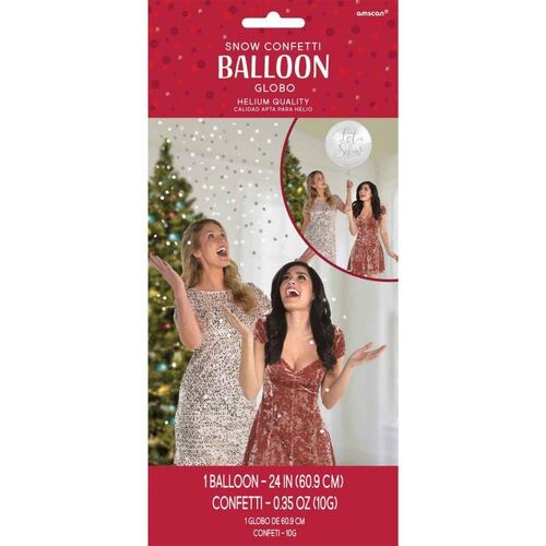 60cm Snow Confetti Let it Snow Latex Balloon