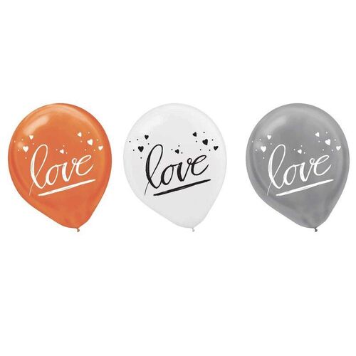Navy Bride 30cm Latex love Balloons Assorted Colours 15 Pack