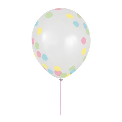 Pretty Pastels Latex Balloons & Confetti 30cm 6 Pack