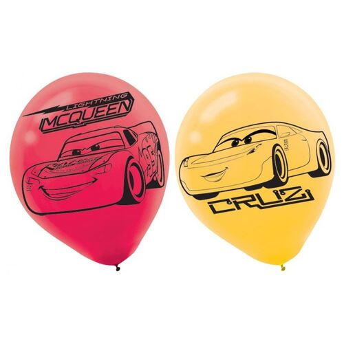 30cm Cars 3 Latex Balloons 6 Pack
