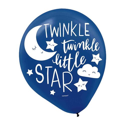 Twinkle Little Star Latex Balloons 30cm 15 Pack