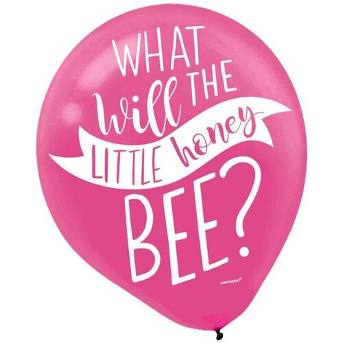 What Will it Bee? 30cm Latex Balloons Assorted Colours 15 Pack