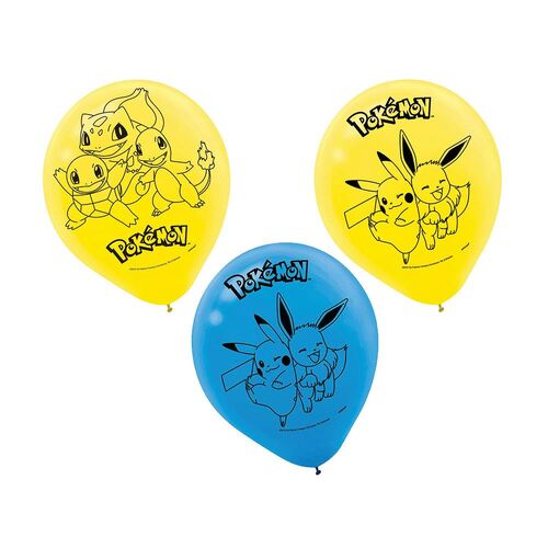 30cm Pokemon Classic Latex Balloons 6 Pack