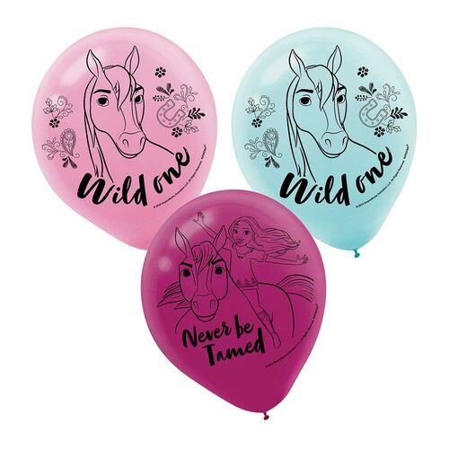 30cm Spirit Riding Free Latex Balloons 6 Pack