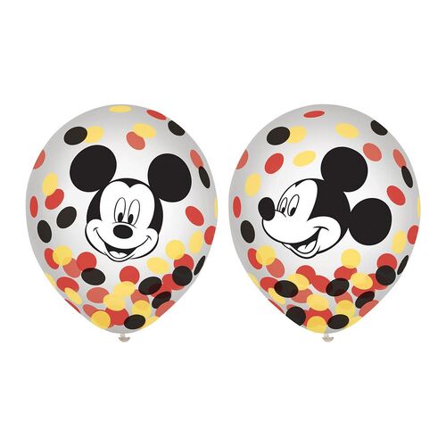 30cm Mickey Mouse Forever Latex Balloons & Confetti 6 Pack