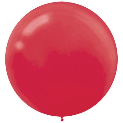 Latex Balloons 60cm Apple Red 4 Pack 