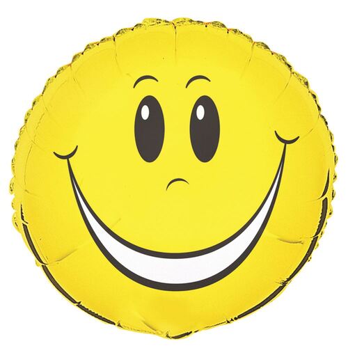 Smiley Face 45cm (18) Foil Balloon Packaged