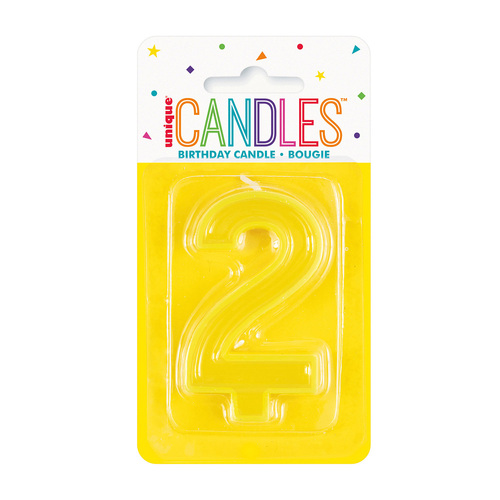 Number 2 Candle Pastel Yellow
