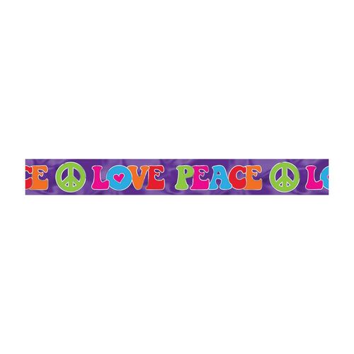 Banner Foil Tie Dye ' Love Peace' Feeling Groovy (7.6M)