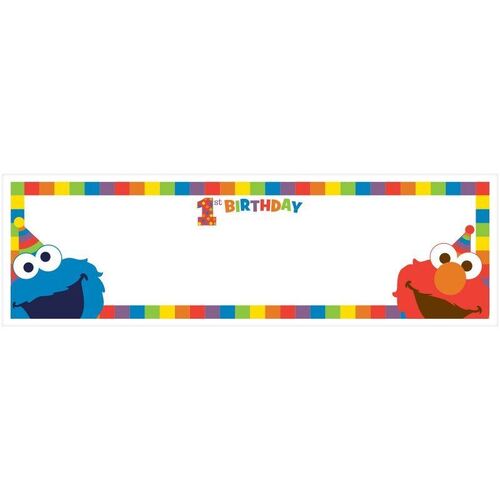 Elmo Turns One 1st Birthday Personalize It Giant Plastic Banner