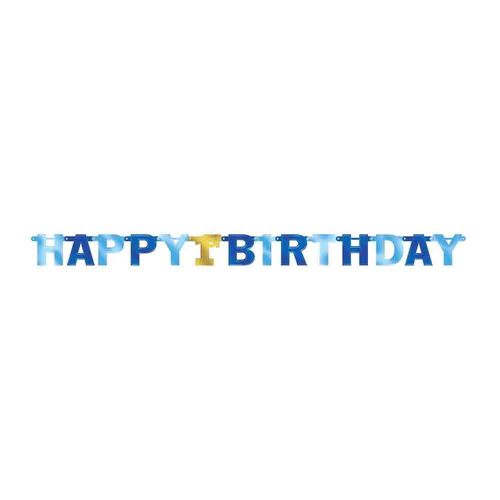 1st Birthday Boy Happy Birthday Jointed Letter Banner Foil