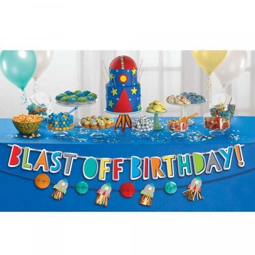 Blast Off Birthday Banner Kit 2 Pack