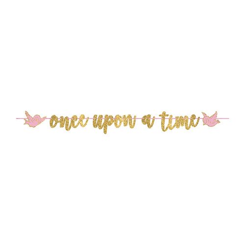 Disney Princess Once Upon A Time Glittered Ribbon Letter Banner