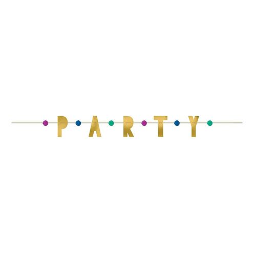 Happy Dots Party & Pom Pom Foil Banner