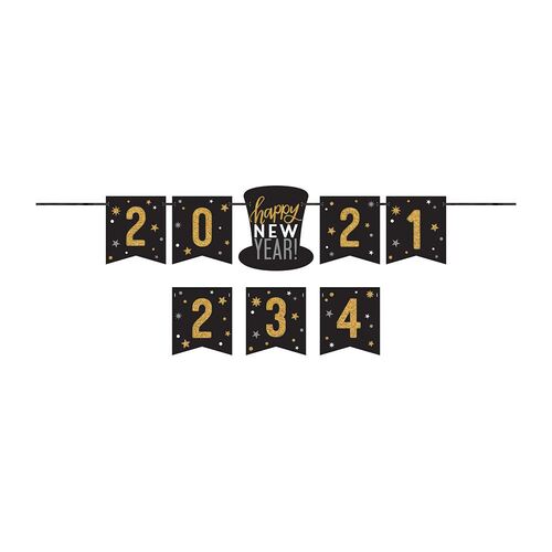 Happy New Year Personalized Letter Glitter Banner Kit