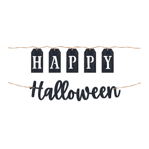 Halloween Classic Black & White MDF Banners 2 Pack