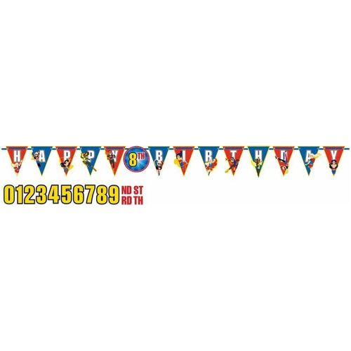  Super Hero Girls Add An Age Birthday Pennant Banner