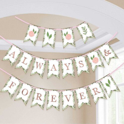 Love and Leaves Pennant Banner Always & Forever