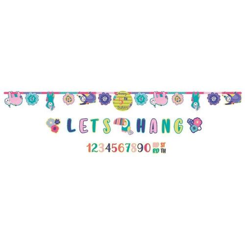 Sloth Happy Birthday Add-An-Age Letter Banner & Mini Banner Kit 2 Pack