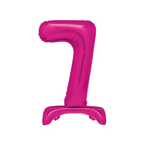 76cm Hot Pink "7" Giant Standing Air Filled Numeral Foil Balloon