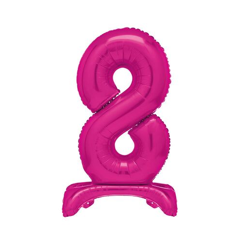 Hot Pink "8" Giant Standing Air Filled Numeral Foil Balloon