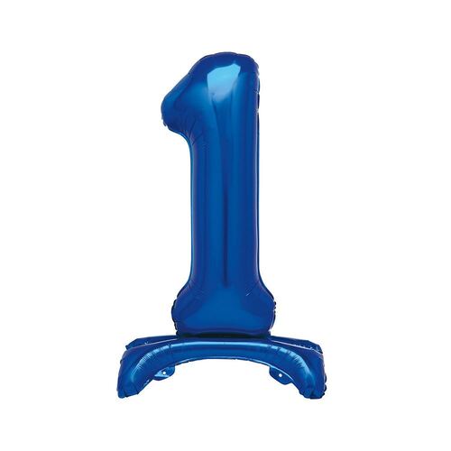 76cm Royal Blue "1" Giant Standing Air Filled Numeral Foil Balloon