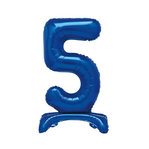 76cm Royal Blue "5" Giant Standing Air Filled Numeral Foil Balloon
