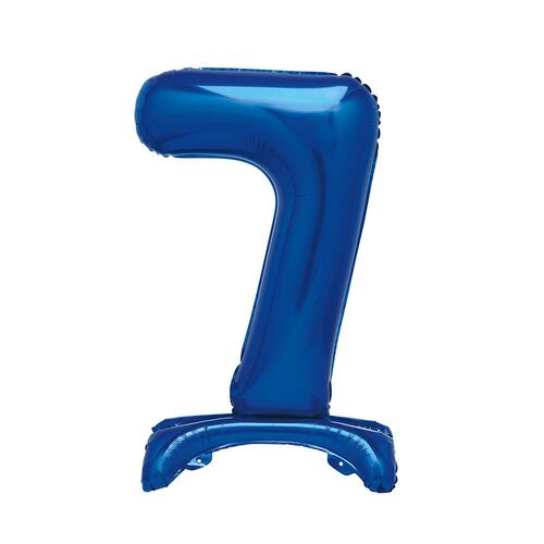 76cm Royal Blue "7" Giant Standing Air Filled Numeral Foil Balloon