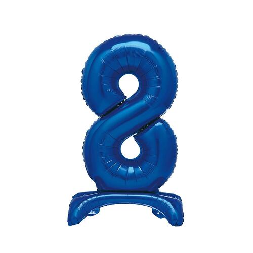 76cm Royal Blue "8" Giant Standing Air Filled Numeral Foil Balloon