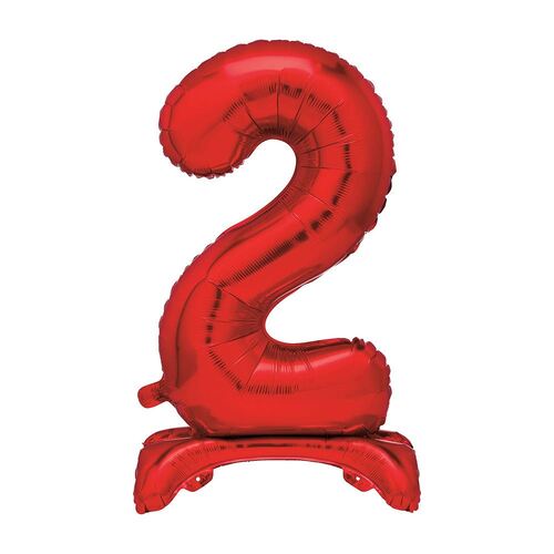 Red "2" Giant Standing Air Filled Numeral Foil Balloon