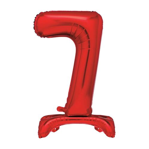 Red "7" Giant Standing Air Filled Numeral Foil Balloon