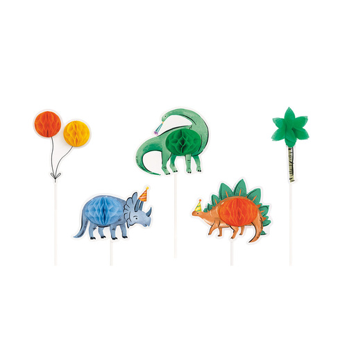 Partying Dino Honeycomb Cake Topper Kit