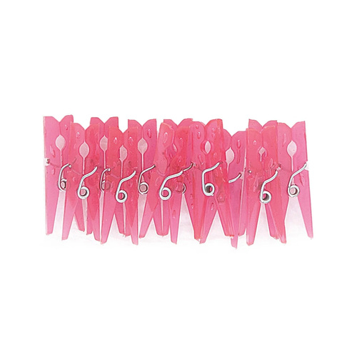 Baby Clothes Pins Pink 12 Pack