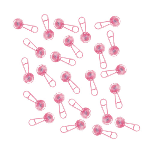 Mini Baby Rattles Pink 24 Pack