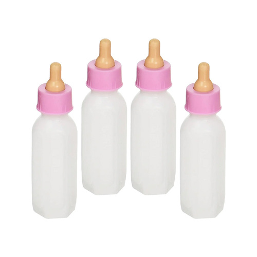 Baby Bottles with Pink Top 4 Pack
