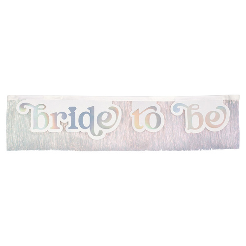 Bride To Be Iridescent Fringe Sash
