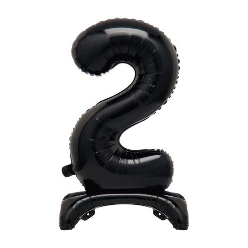 76cm Black "2" Giant Standing Air Filled Numeral Foil Balloon