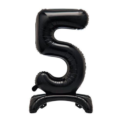 Black "5" Giant Standing Air Filled Numeral Foil Balloon