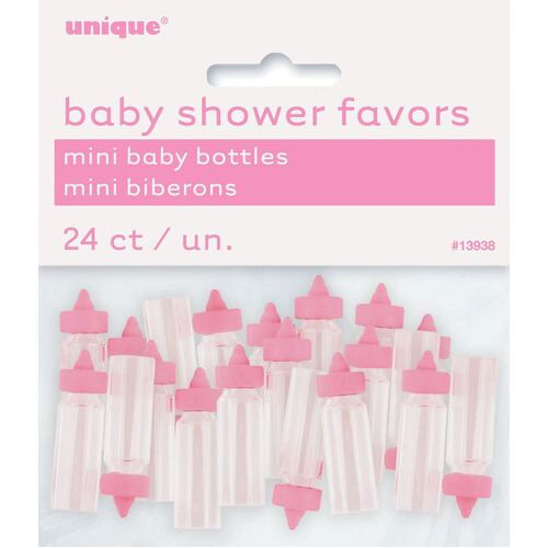 Mini Baby Bottles Pink 24 Pack