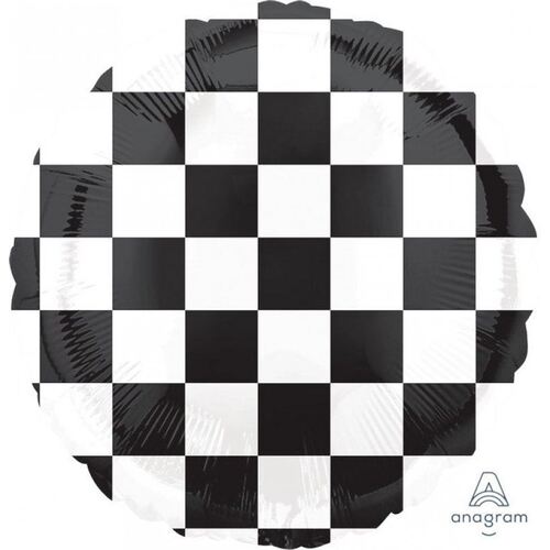 45cm Standard HX Checkerboard Foil Balloon