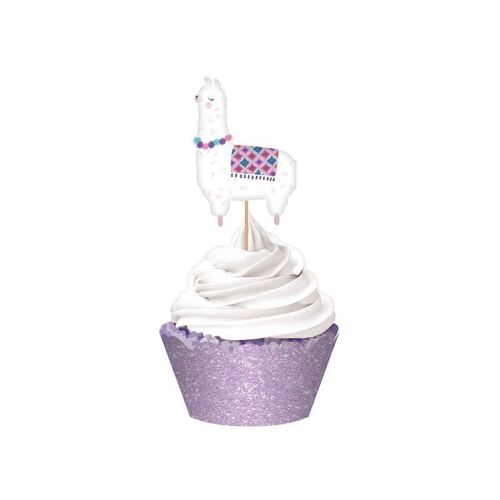 Llama Fun Glittered Cupcake Kit