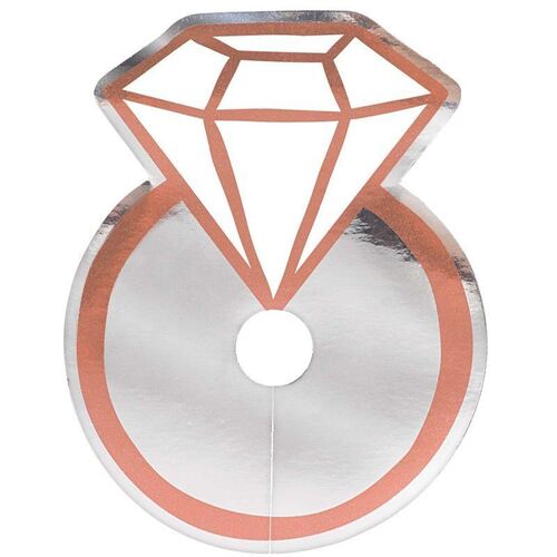Navy Bride Diamond Rings Glass Tags 18 Pack