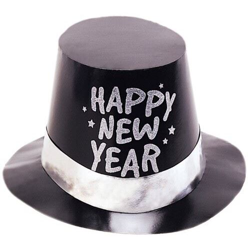 New Year's Foil Glitter Top Hat 