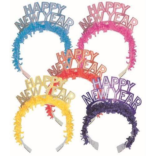 New Year's Glitter Fringe Tiara Pk50