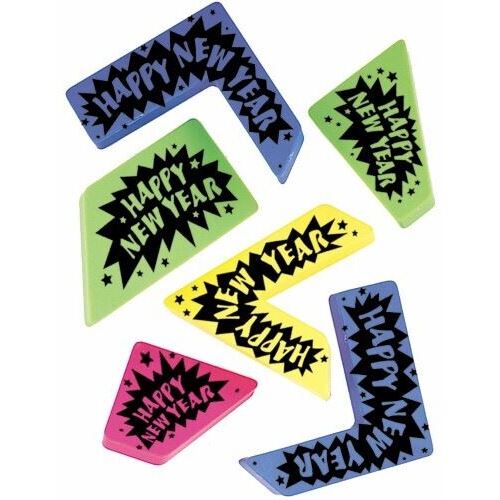 New Year Plastic Noisemakers - Neon